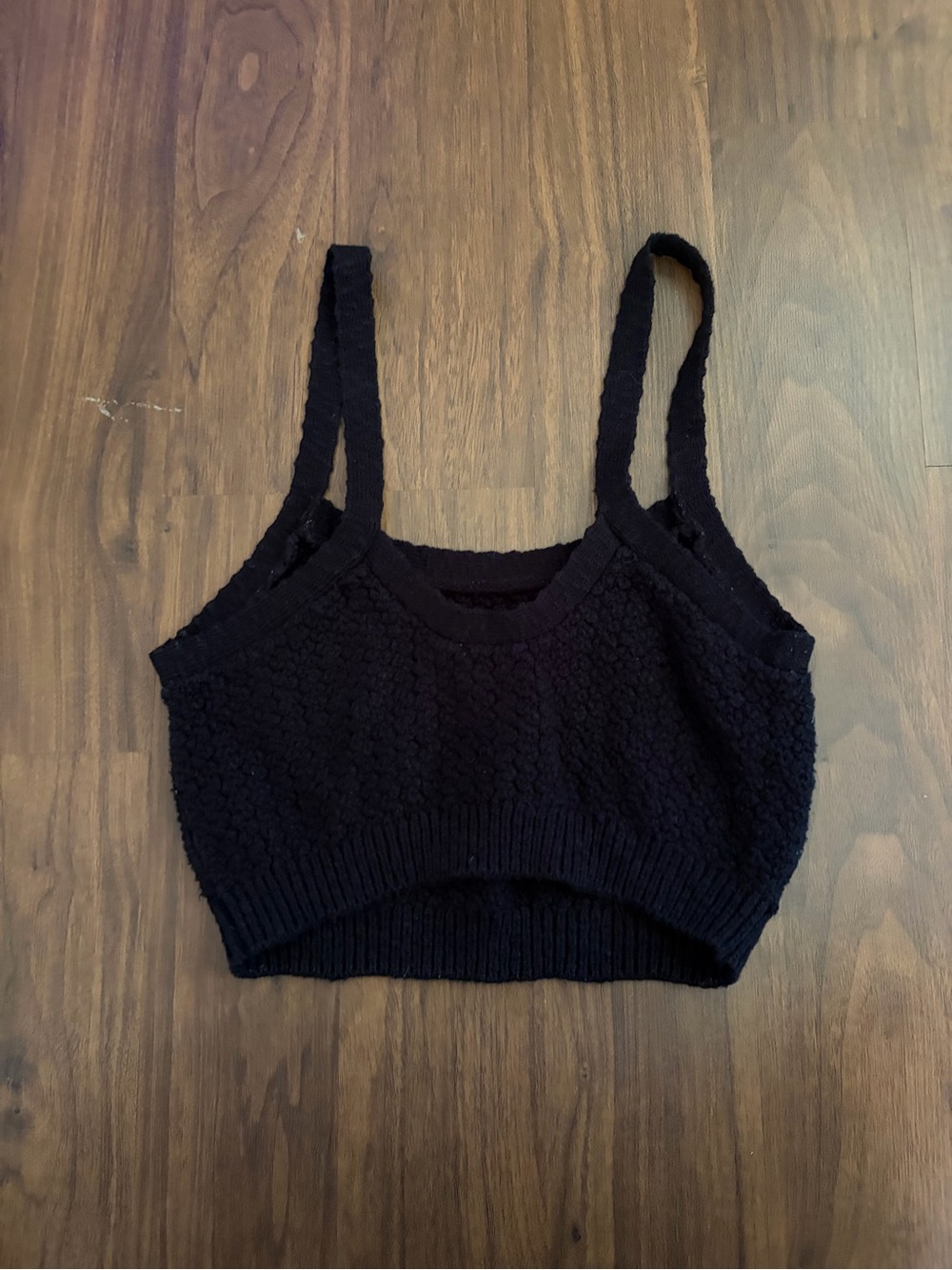 Free People Black Knit Cropped Tank